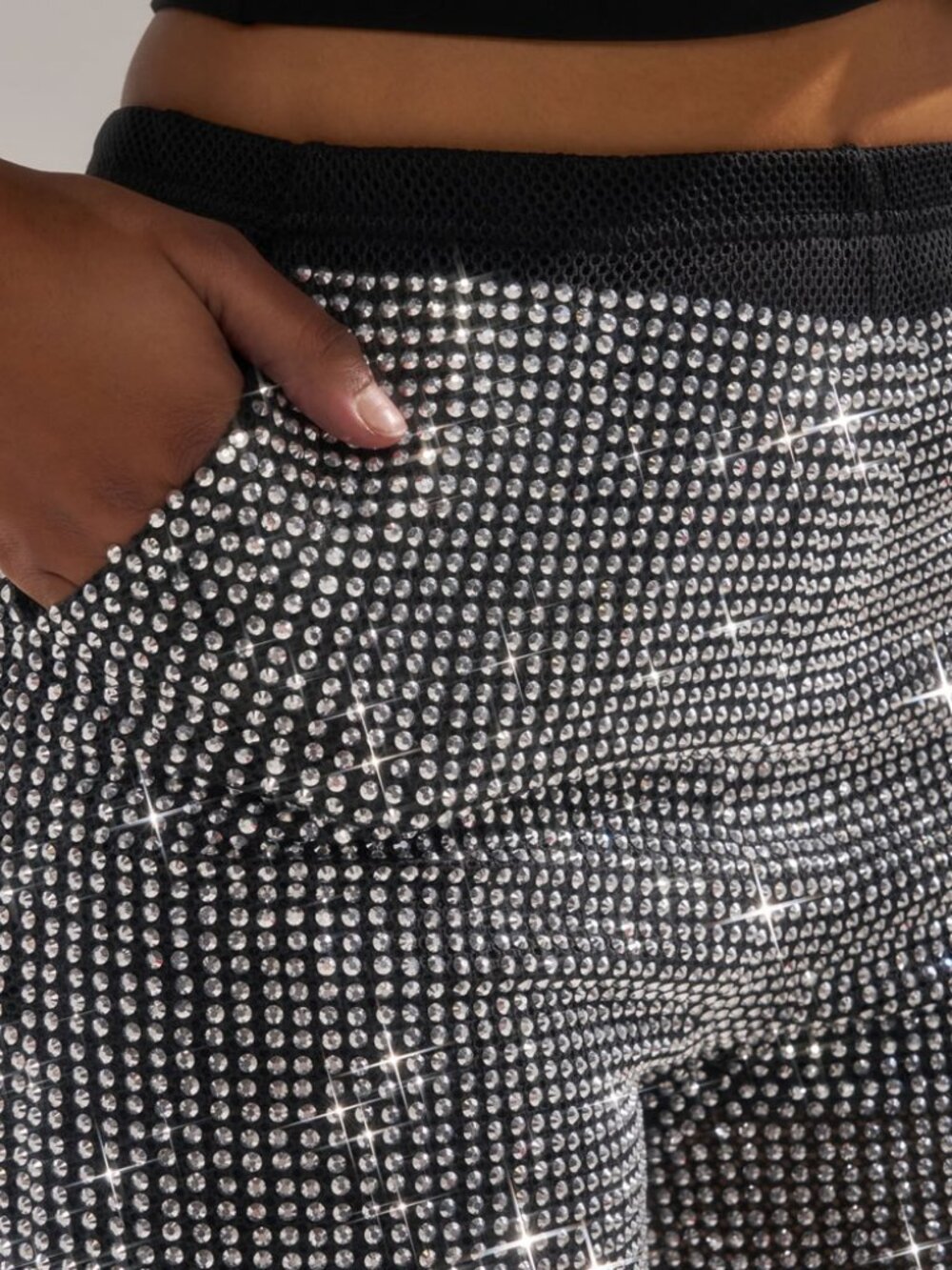 Akira Let It Go Rhinestone Wide Leg Party Pant - Picture 5 of 5
